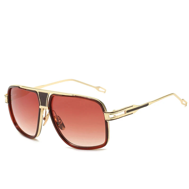 Classic Luxury Men Sunglasses Glamour Fashion Brand Sun Glasses For Women Mirrored Retro Vintage Square Designer Shades